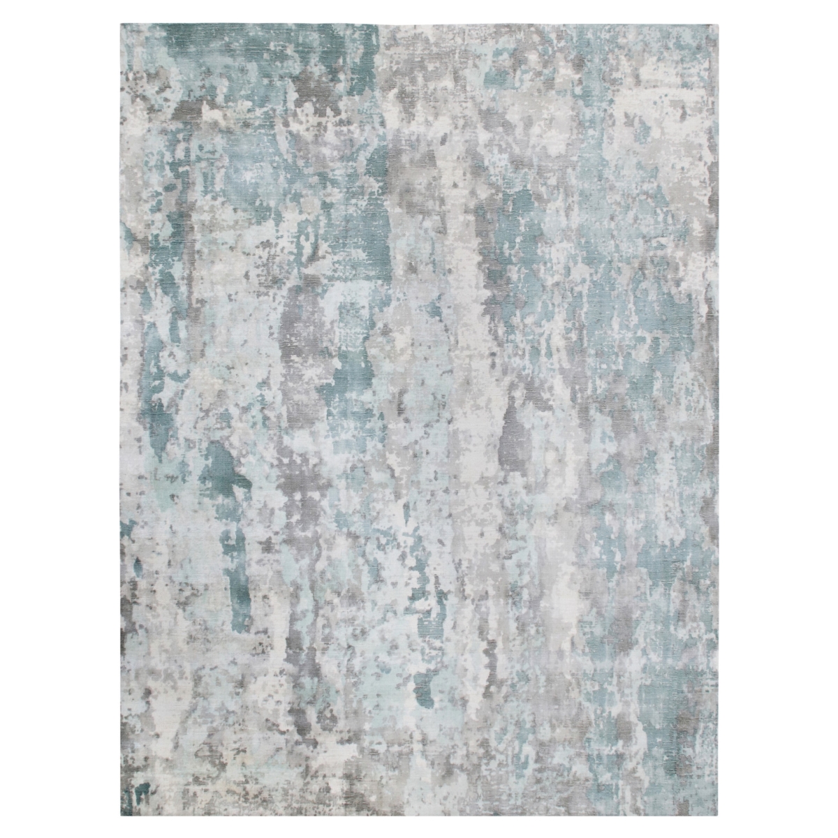 550071 6 x 9 ft. Blue Abstract Hand Loomed Rectangle Area Rug