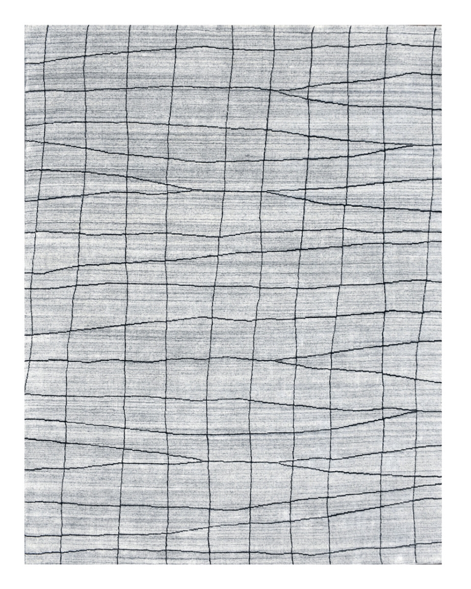 554688 5 x 8 ft. Wool Hand Loomed Rectangle Area Rug, Gray & Black