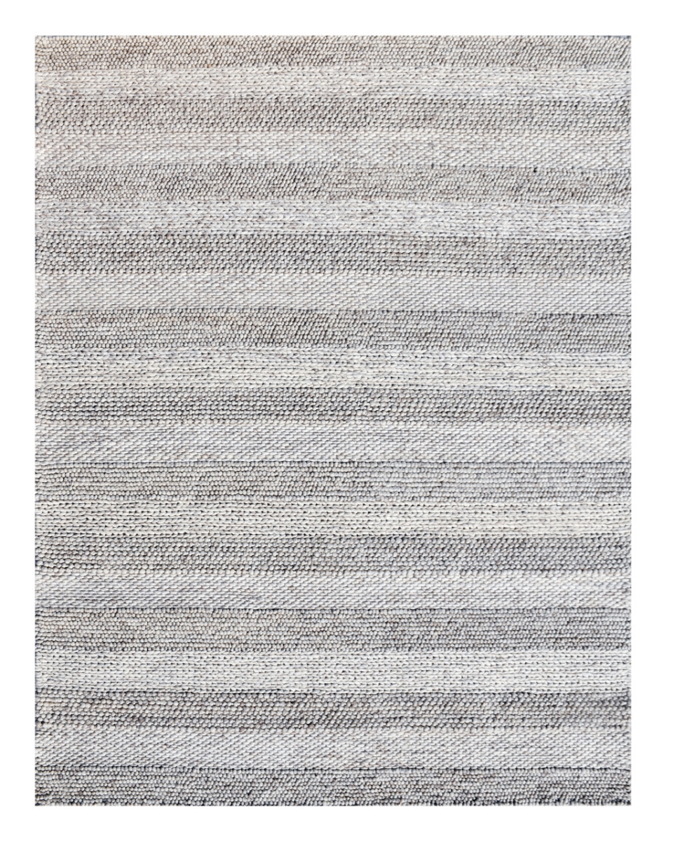 554696 8 x 10 ft. Wool Blend Striped Hand Loomed Rectangle Area Rug, Beige & Gray