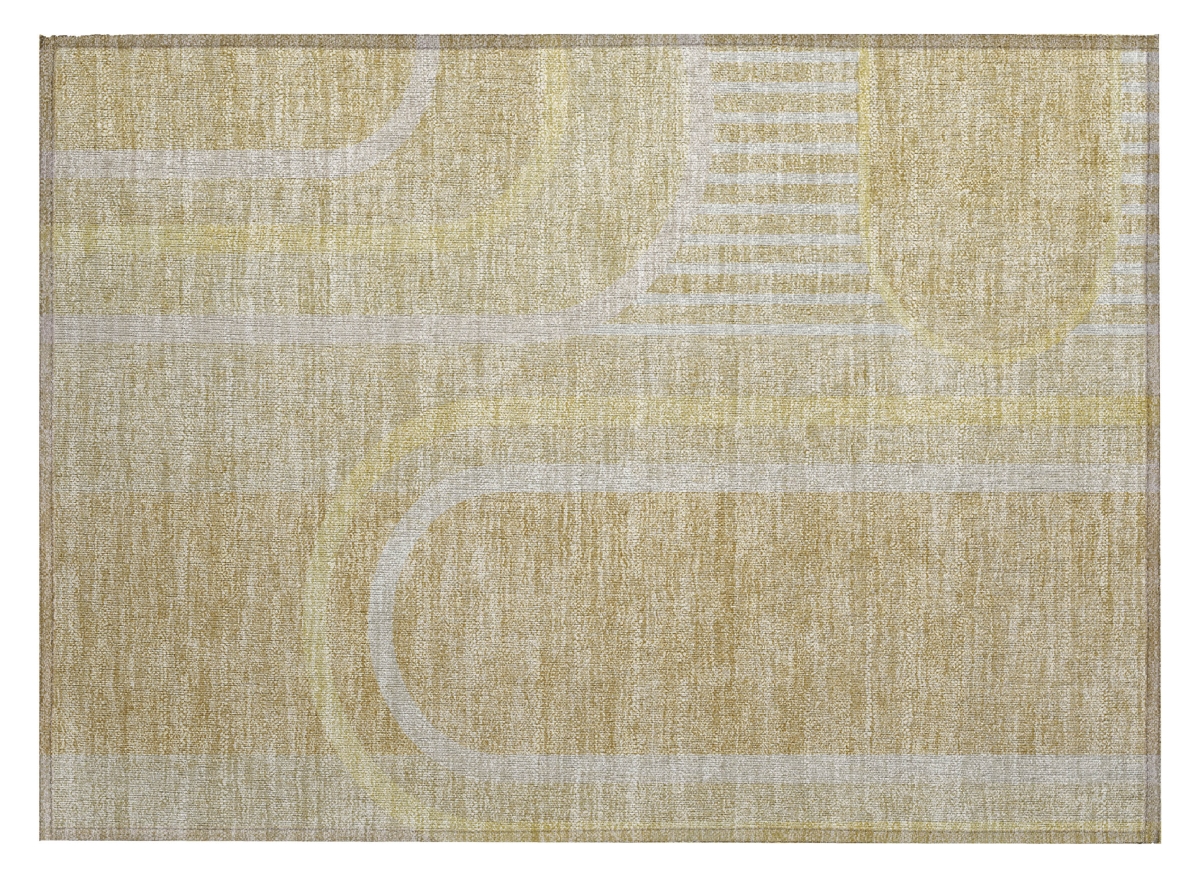 Beige Abstract Washable Non-Skid Area Rug - 2 x 3 ft. - Stain Resistant