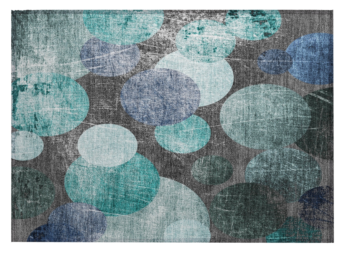 Abstract Washable Area Rug - Gray Blue & Purple - 2 x 3 ft. - Stain Resistant