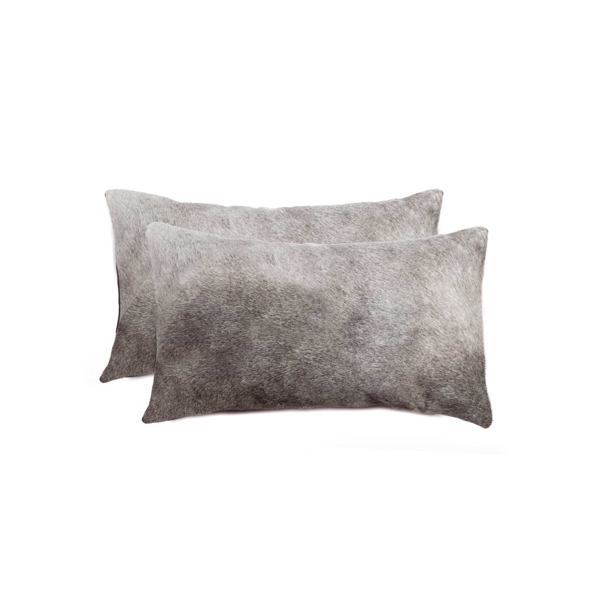 Picture of HomeRoots 317102 12 x 20 in. Cowhide Pillow&#44; Gray - Pack of 2