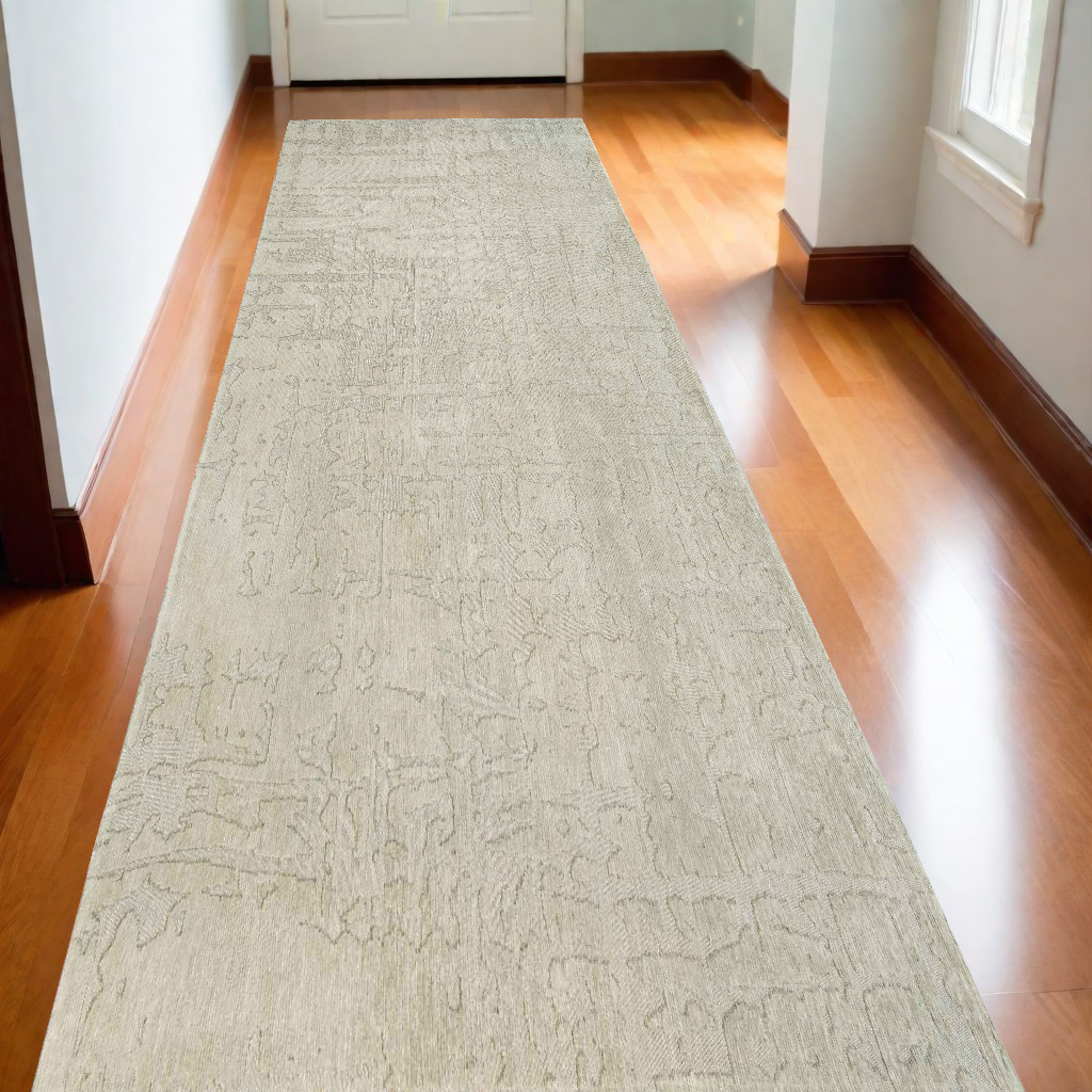 551691 10 ft. Gray & Beige Abstract Non Skid Rectangle Machine Woven Area Rug