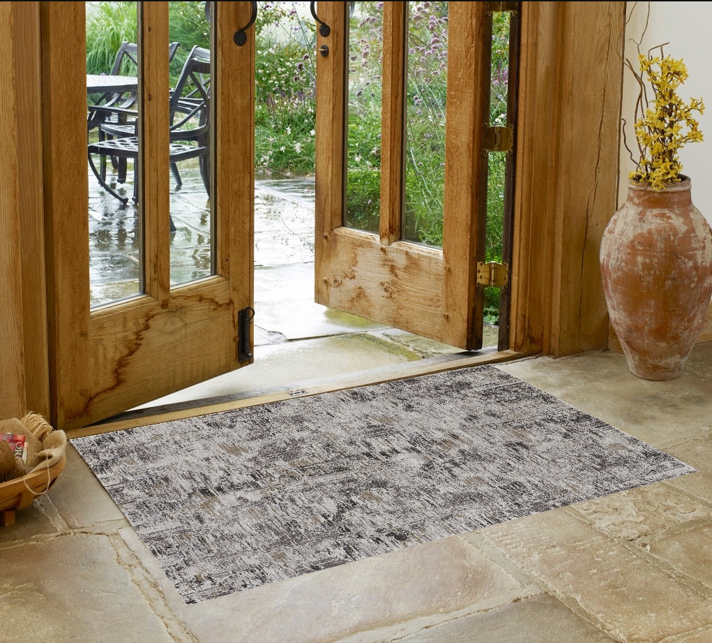 515638 2 x 3 ft. Brown & Ivory Abstract Power Loomed Distressed Rectangle Area Rug