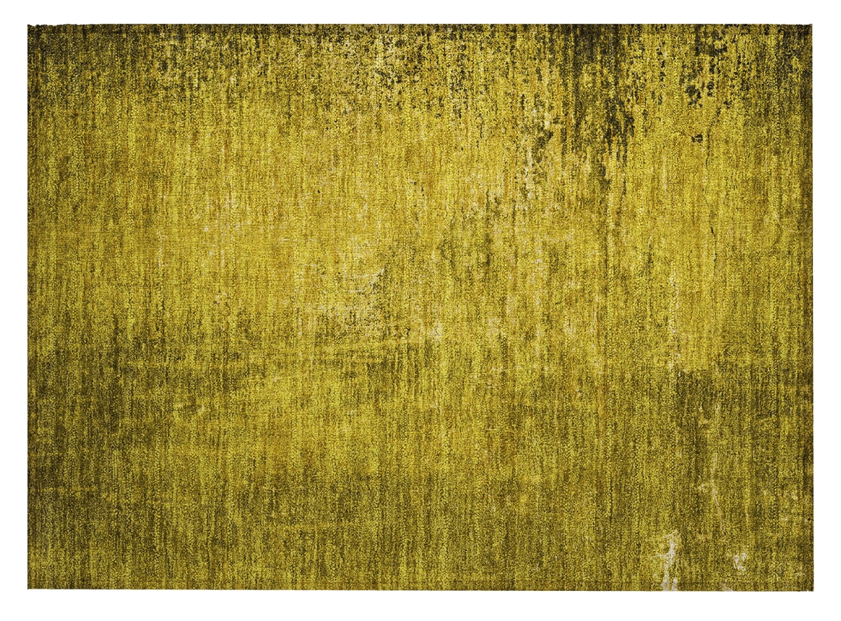 Gold Abstract Washable Non-Skid Area Rug - 2 x 3 ft - Stain Resistant