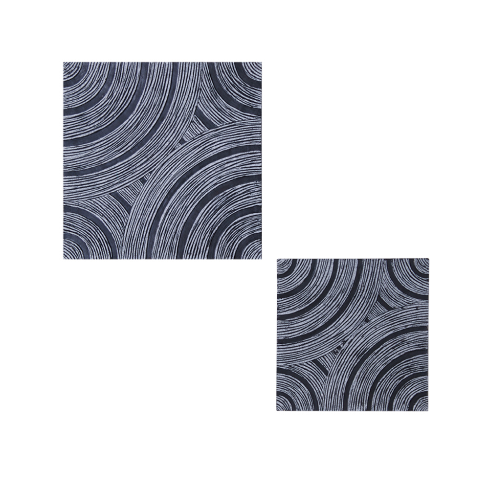 274923 13 x 13 x 2 in. Lined Square Wall Decor, Gray