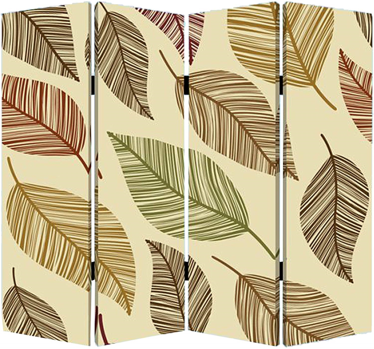 274628 84 x 84 in. Multi Color Wood Canvas Perpetual Leaf Screen