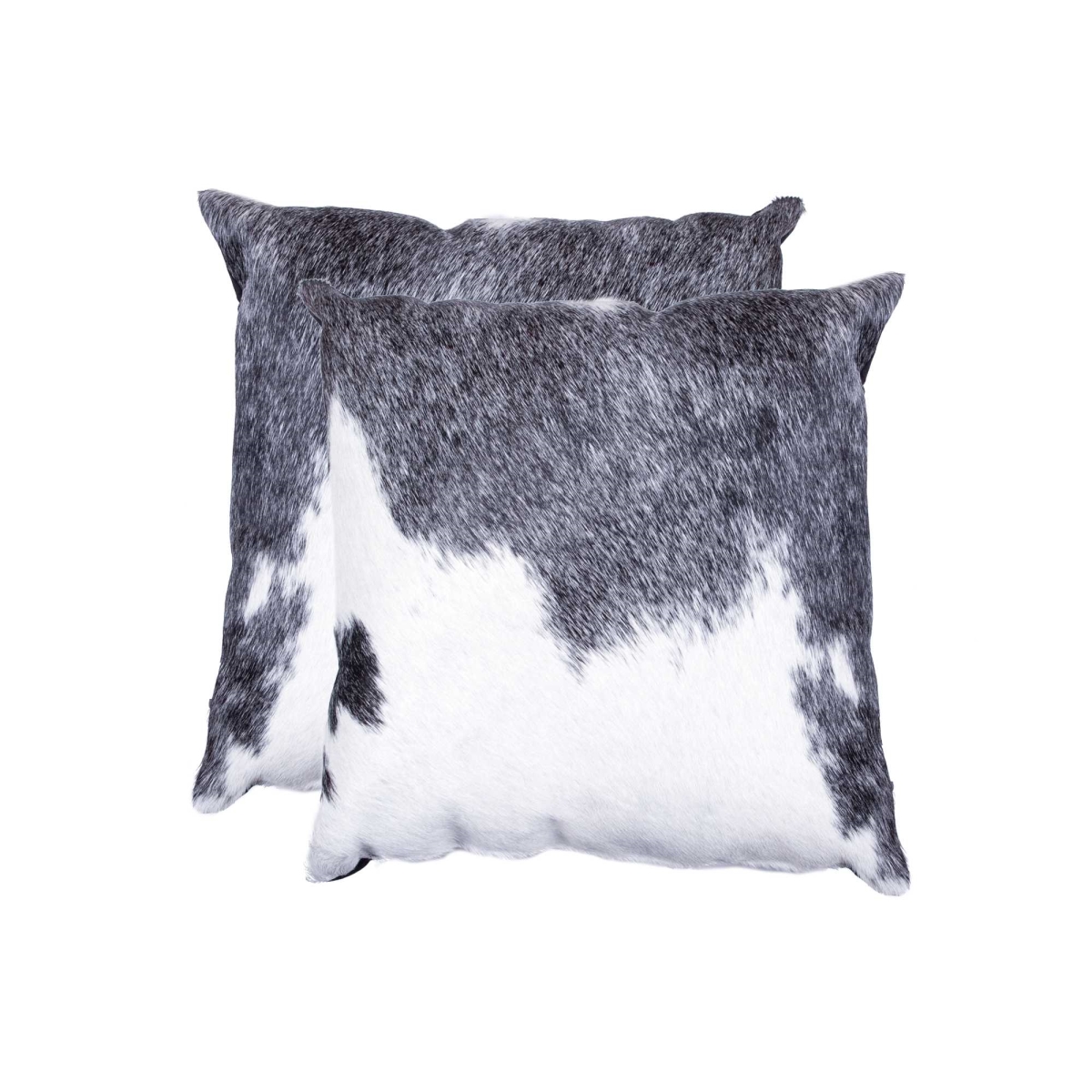 Picture of HomeRoots 317124 18 in. Cowhide Pillow&#44; Gray & White - Pack of 2