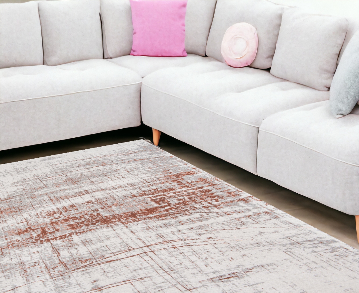 548577 9 x 13 ft. Gray & Yellow Abstract Non Skid Rectangle Machine Woven Area Rug