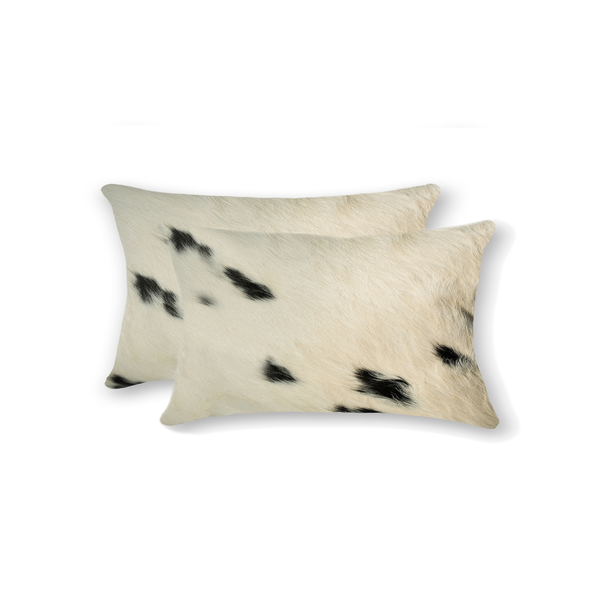 Picture of HomeRoots 317130 12 x 20 in. Cowhide Pillow&#44; White & Black - Pack of 2
