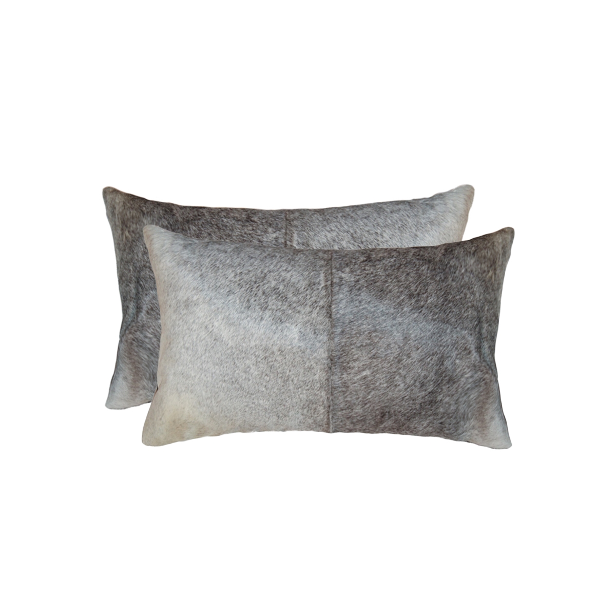 Picture of HomeRoots 317132 12 x 20 in. Cowhide Pillow&#44; Gray & White - Pack of 2