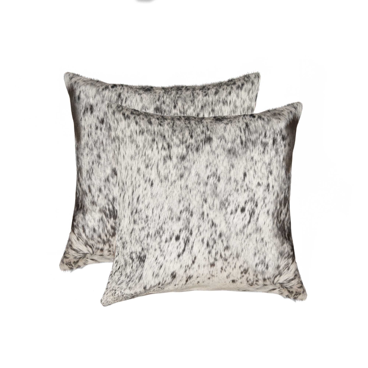 Picture of HomeRoots 317136 18 in. Cowhide Pillow&#44; Salt - Pepper Gray & White - Pack of 2