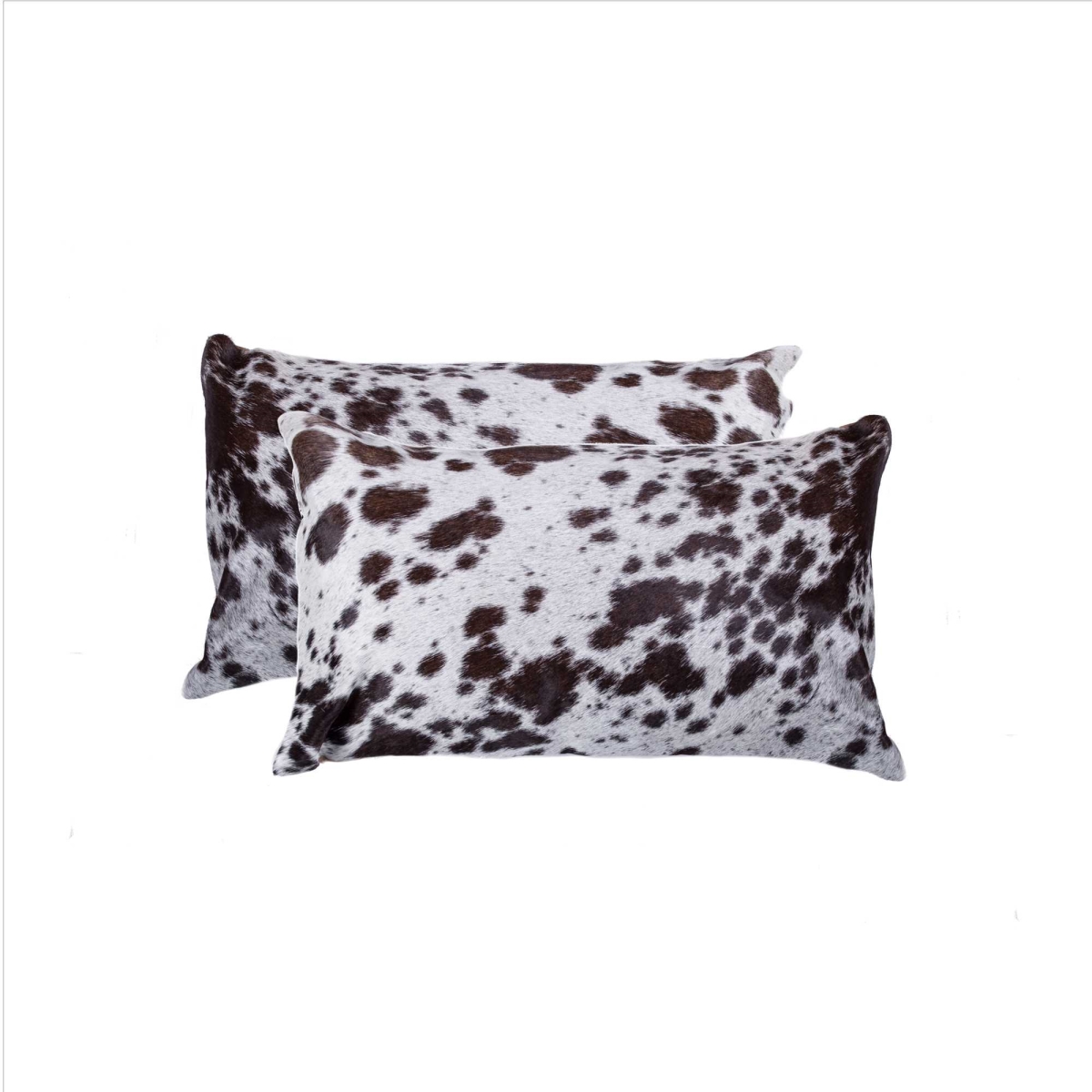 Picture of HomeRoots 317138 12 x 20 in. Cowhide Pillow&#44; Salt - Pepper Chocolate & White - Pack of 2