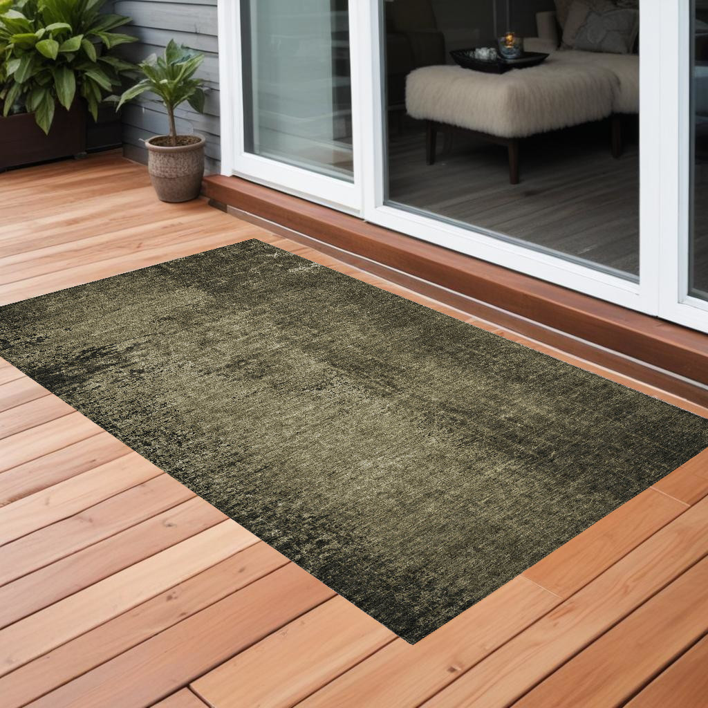 562689 3 x 5 ft. Gray Abstract Washable Non Skid Indoor Outdoor Rectangle Machine Woven Area Rug