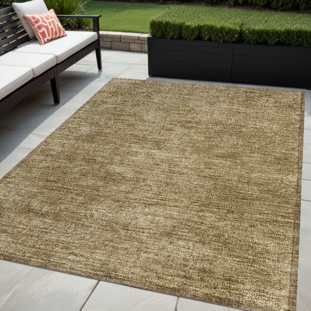 563083 5 x 8 ft. Tan Abstract Washable Non Skid Indoor Outdoor Rectangle Machine Woven Area Rug