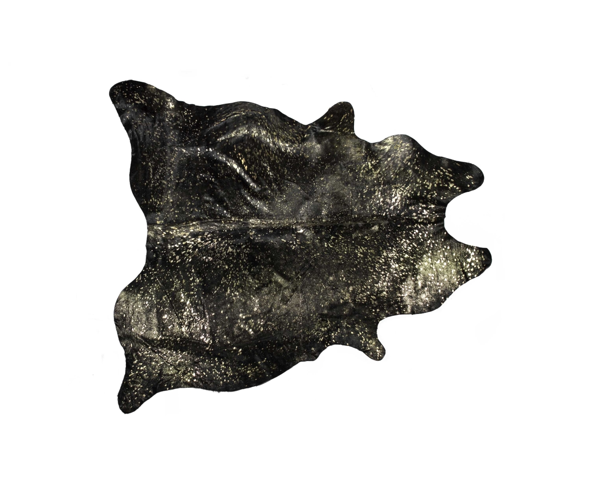 5 x 7 in. Cowhide Rug - Chocolate & Gold