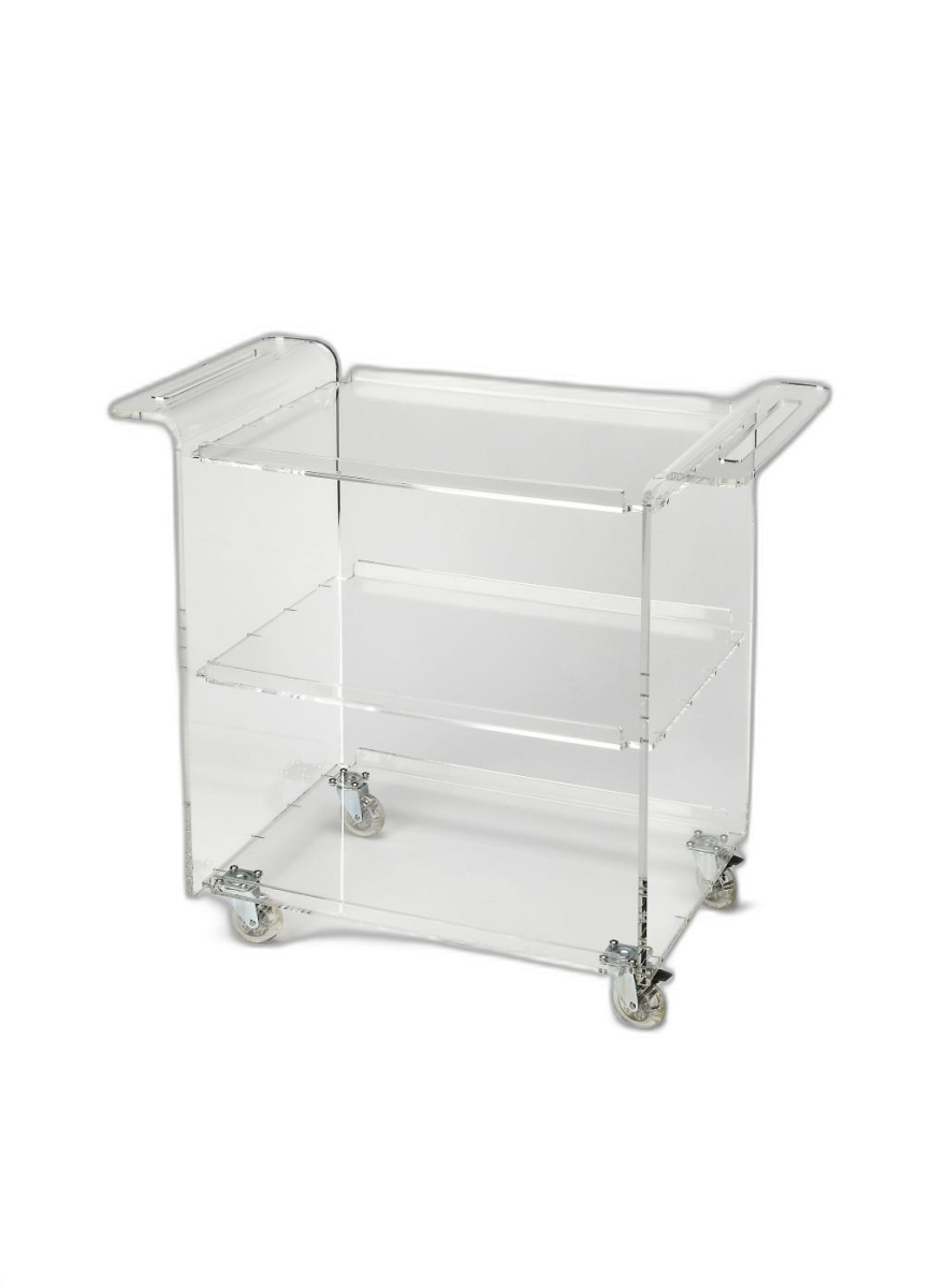 Picture of HomeRoots 388954 Clear Acrylic Rolling Server Bar Cart