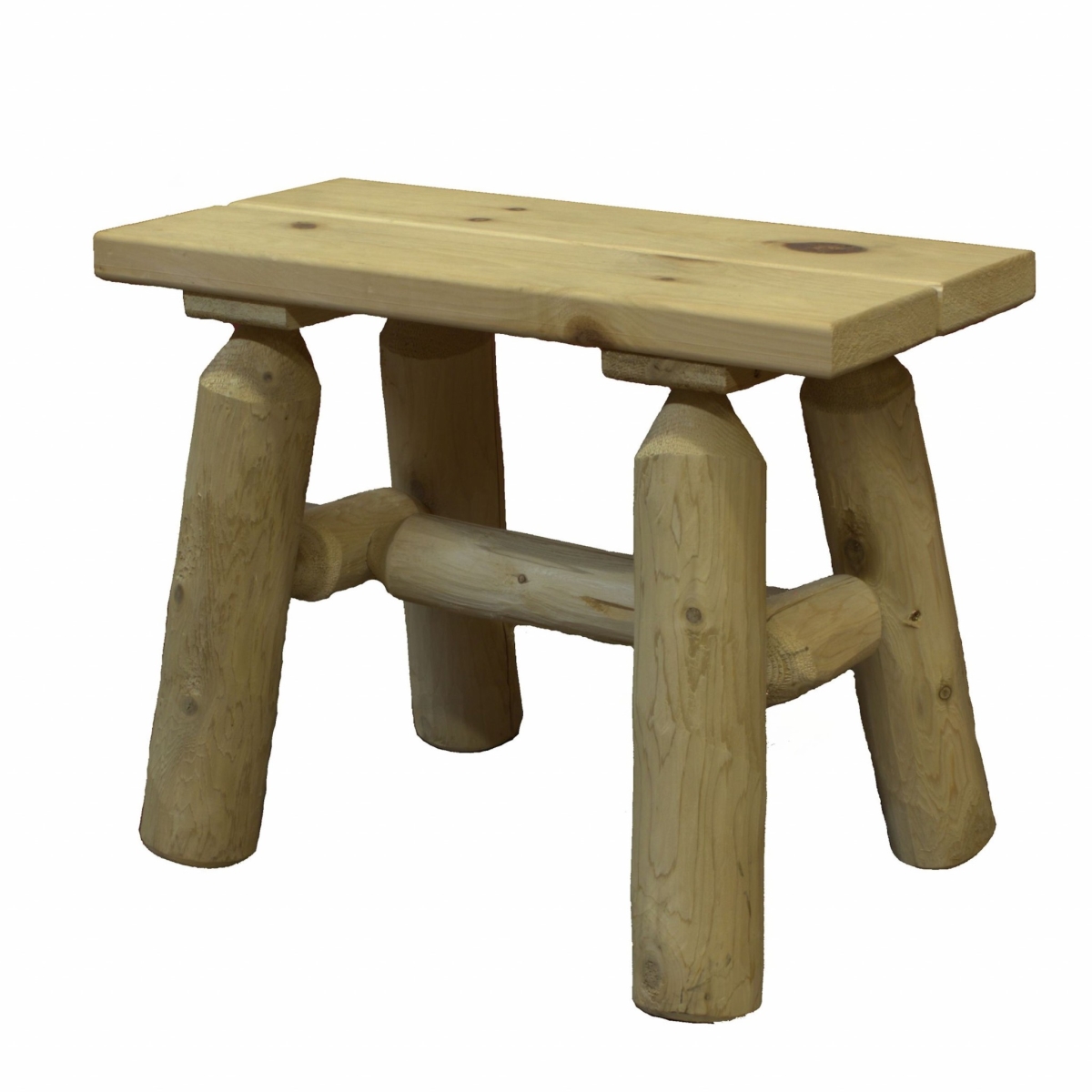 Rustic Wood End Bench Pair - Natural Finish - 23 x 11 x 18 in. - Eco-Friendly