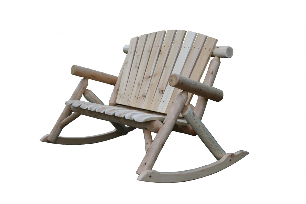 Rustic Wood Rocking Loveseat - Natural - 53 x 42 x 40 in. - Durable Design