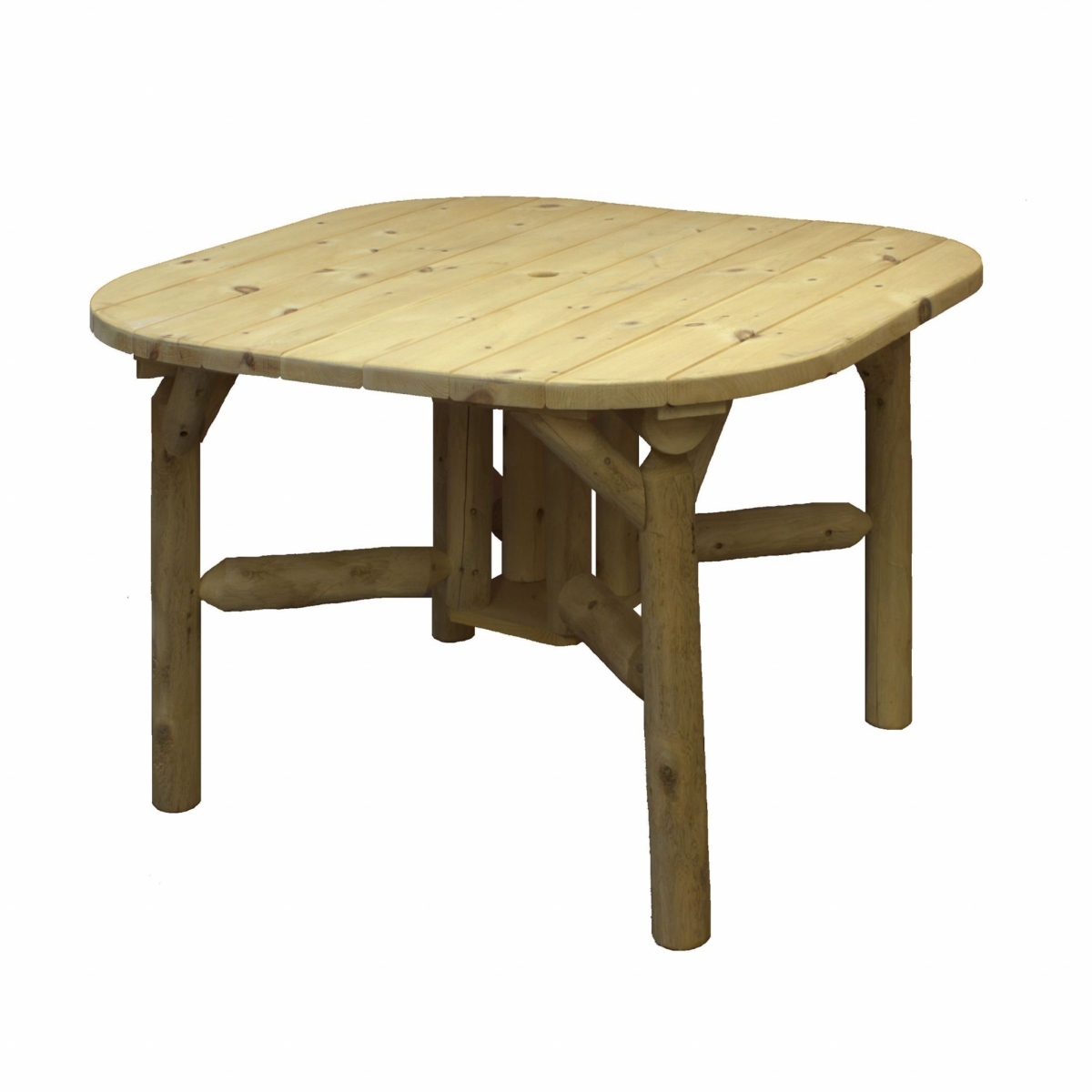 370293 47 in. Square Solid Wood Outdoor Dining Table, Natural