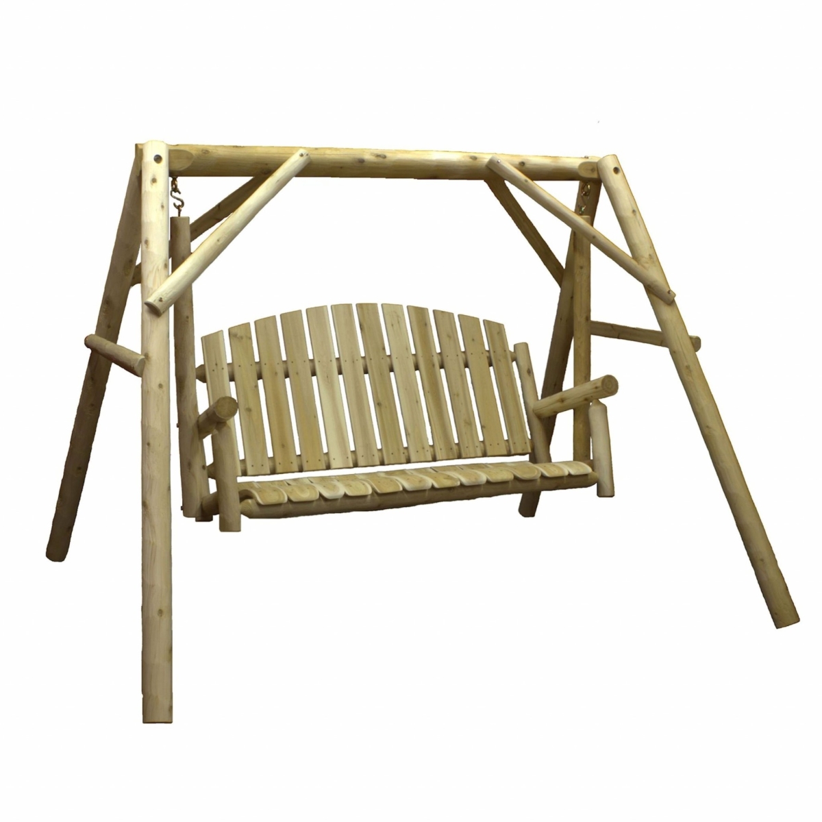 Solid Wood Swing Chair - Natural - 87 in. - Durable Cedar Design