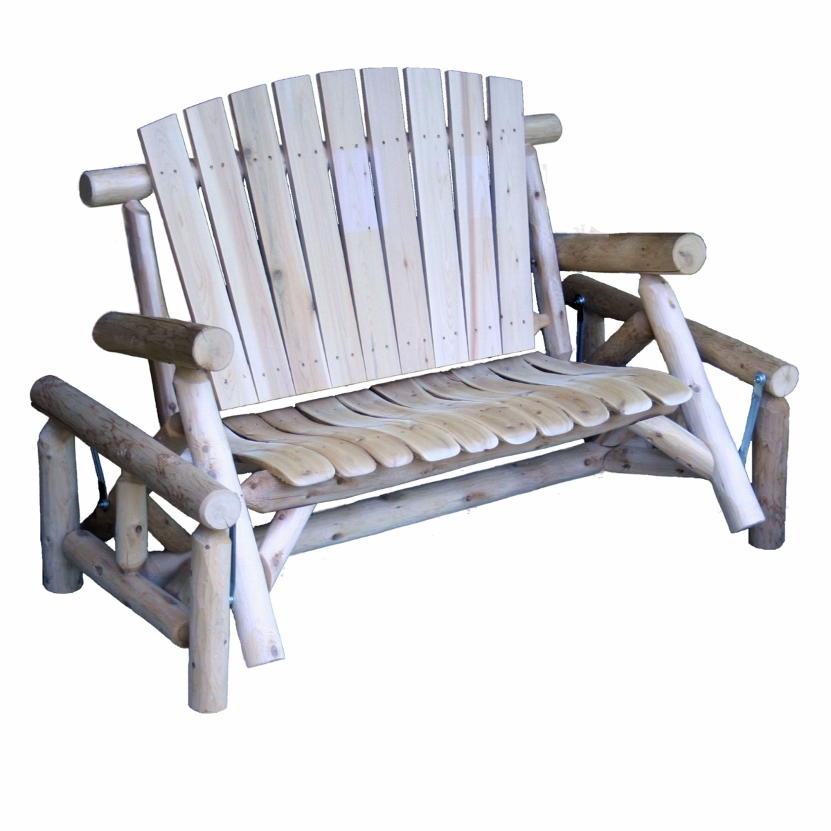 370278 59 in. Solid Wood Adirondack Chair, Natural
