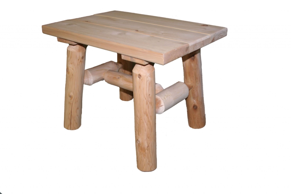 370290 Wood End & Side Table, Rustic & Natural