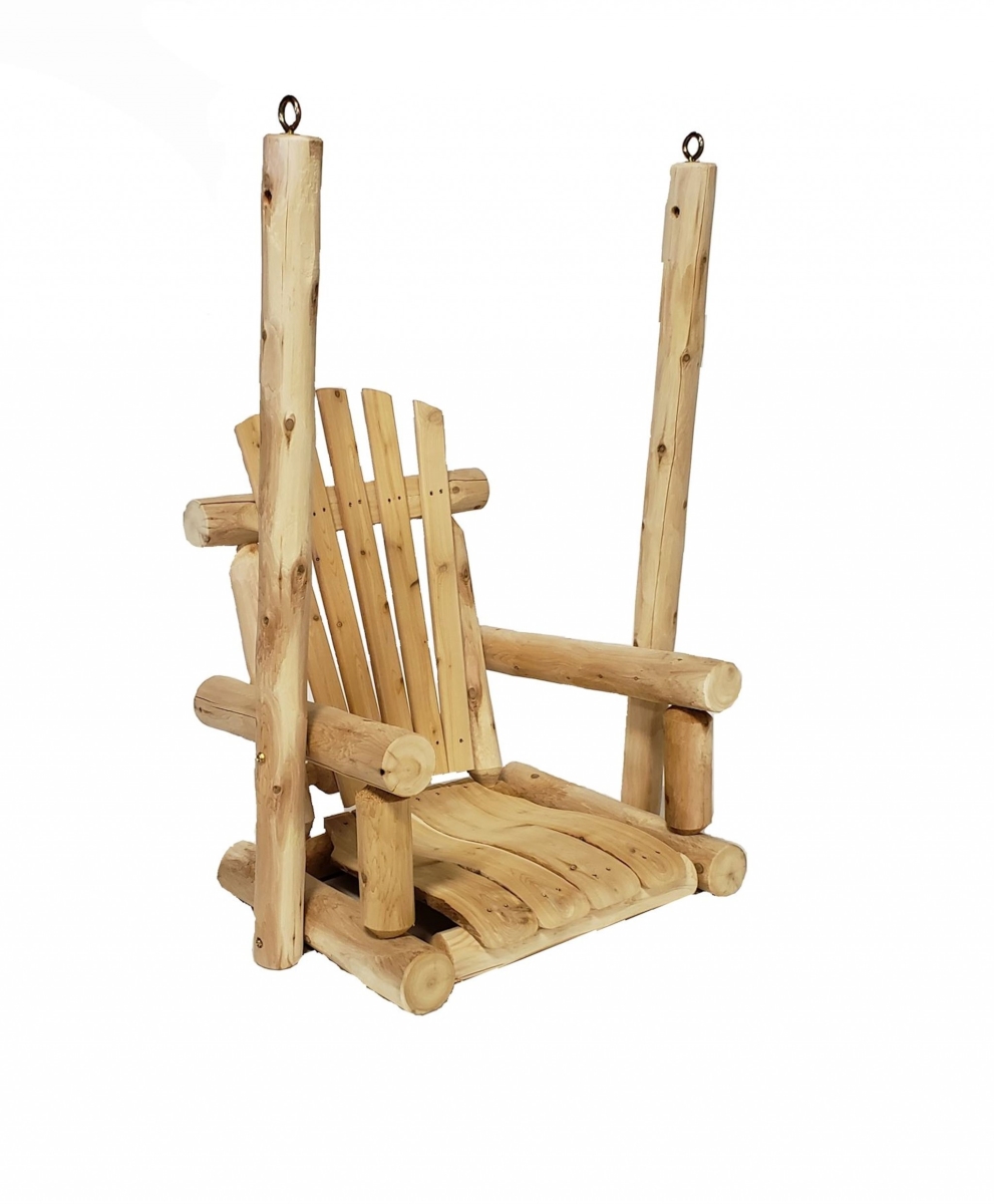 370294 31 x 24 x 47 in. Wood Single Chair Porch Swing, Natural