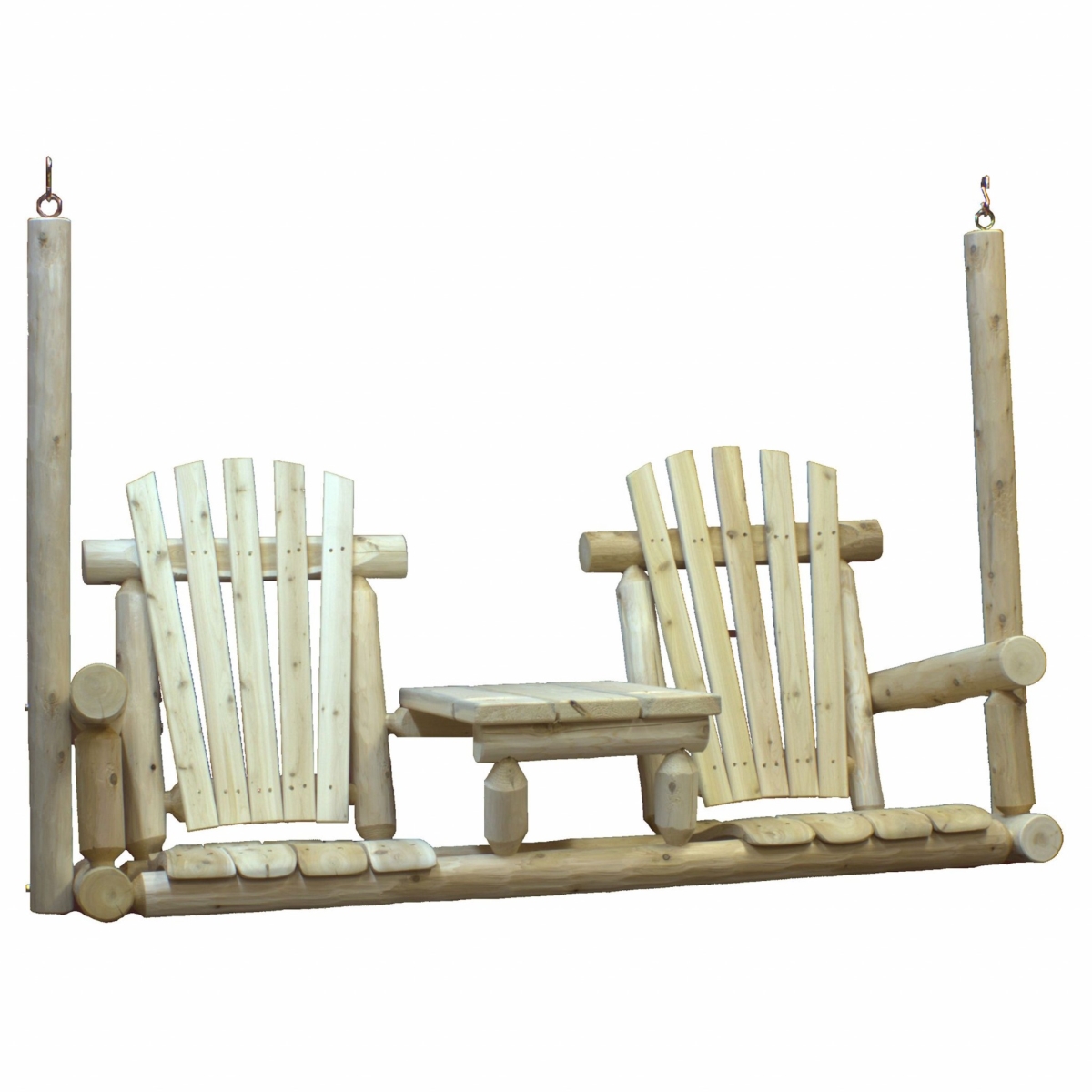 370281 71 x 24 x 49 in. Wood Tete-A-Tete Porch Swing, Natural