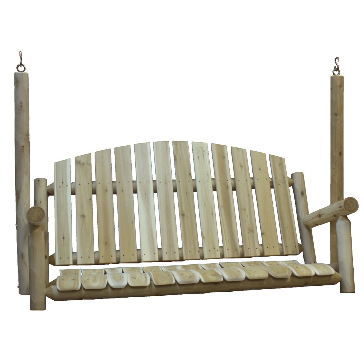 370272 71 in. Solid Wood Swing Chair, Natural