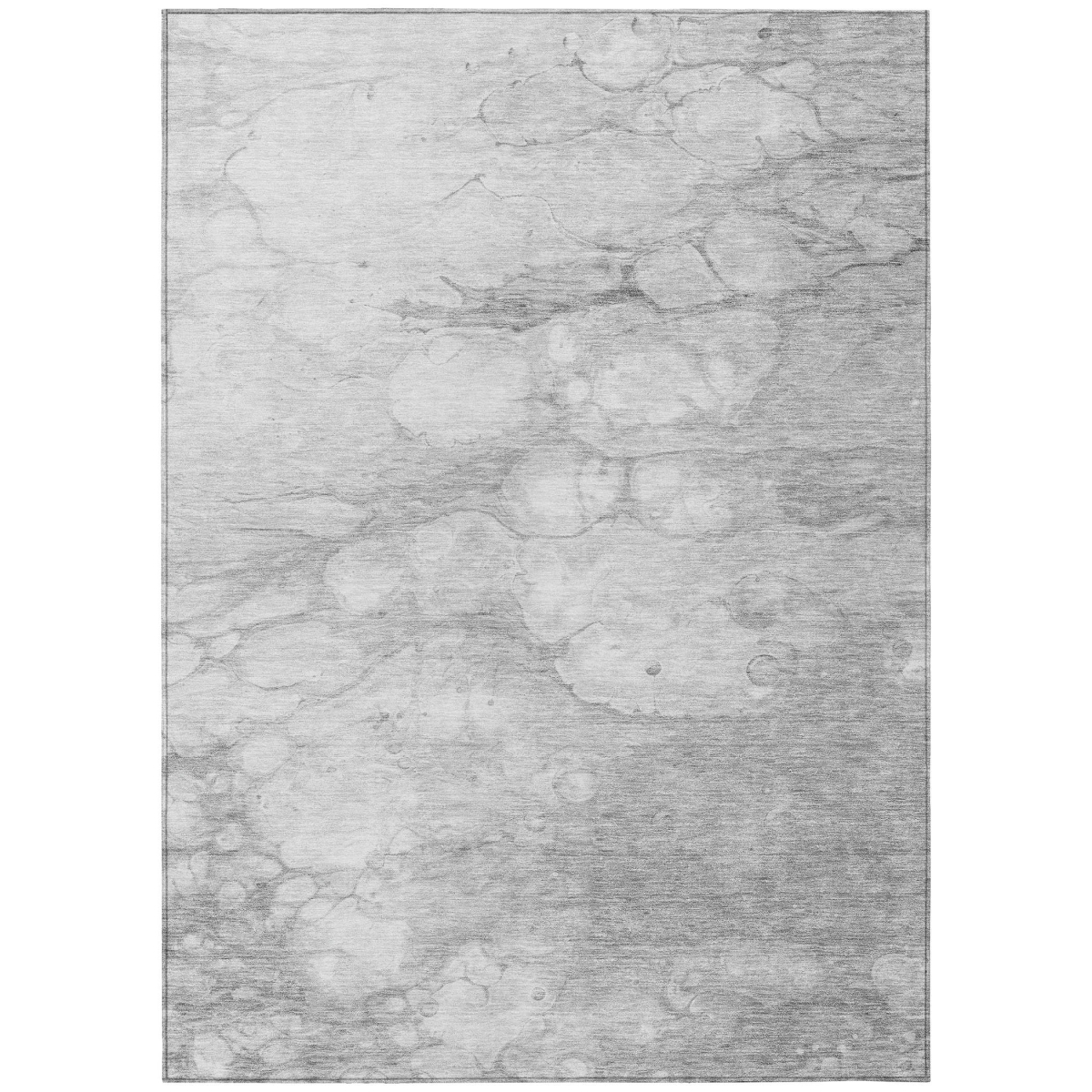 582229 10 x 14 ft. Abstract Washable Indoor & Outdoor Rectangle Area Rug, Silver, Gray & Ivory
