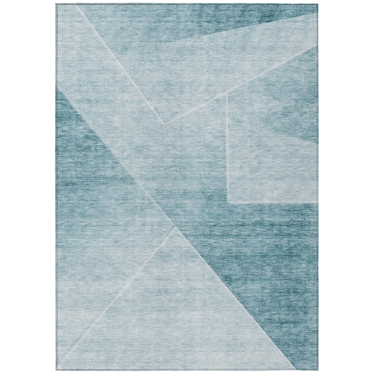 586635 10 x 14 ft. Abstract Washable Indoor & Outdoor Rectangle Area Rug, Teal Blue & Aqua