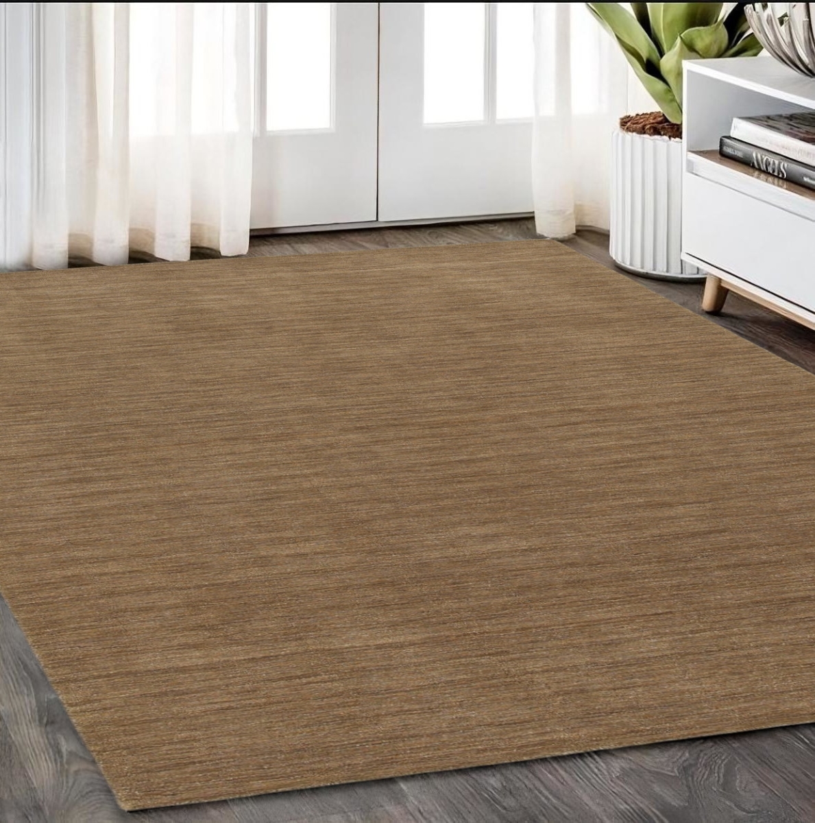 575792 5 x 8 ft. Wool Hand Tufted Rectangle Area Rug, Tan