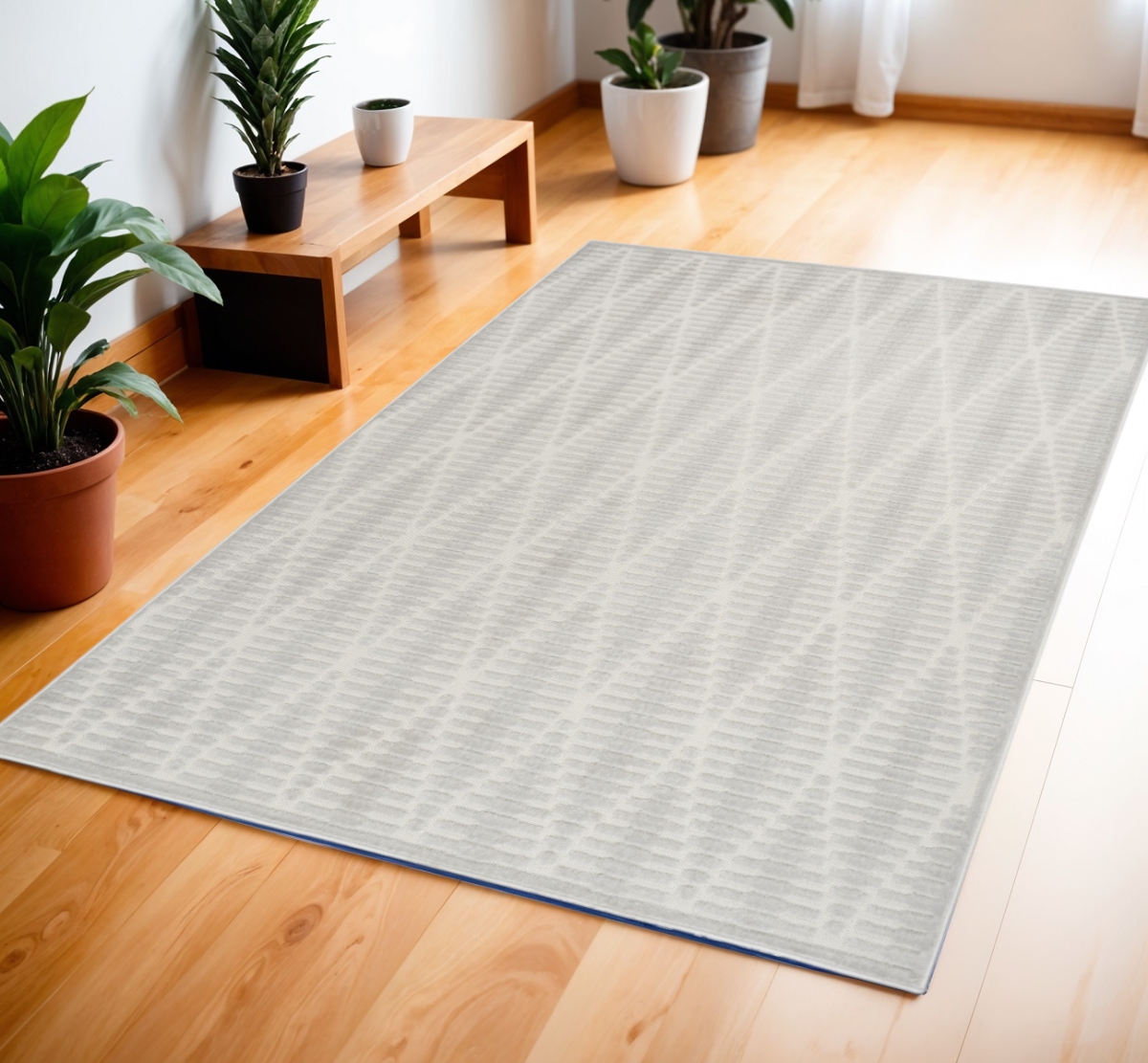 572478 4 x 6 ft. Geometric Rectangle Area Rug, Gray