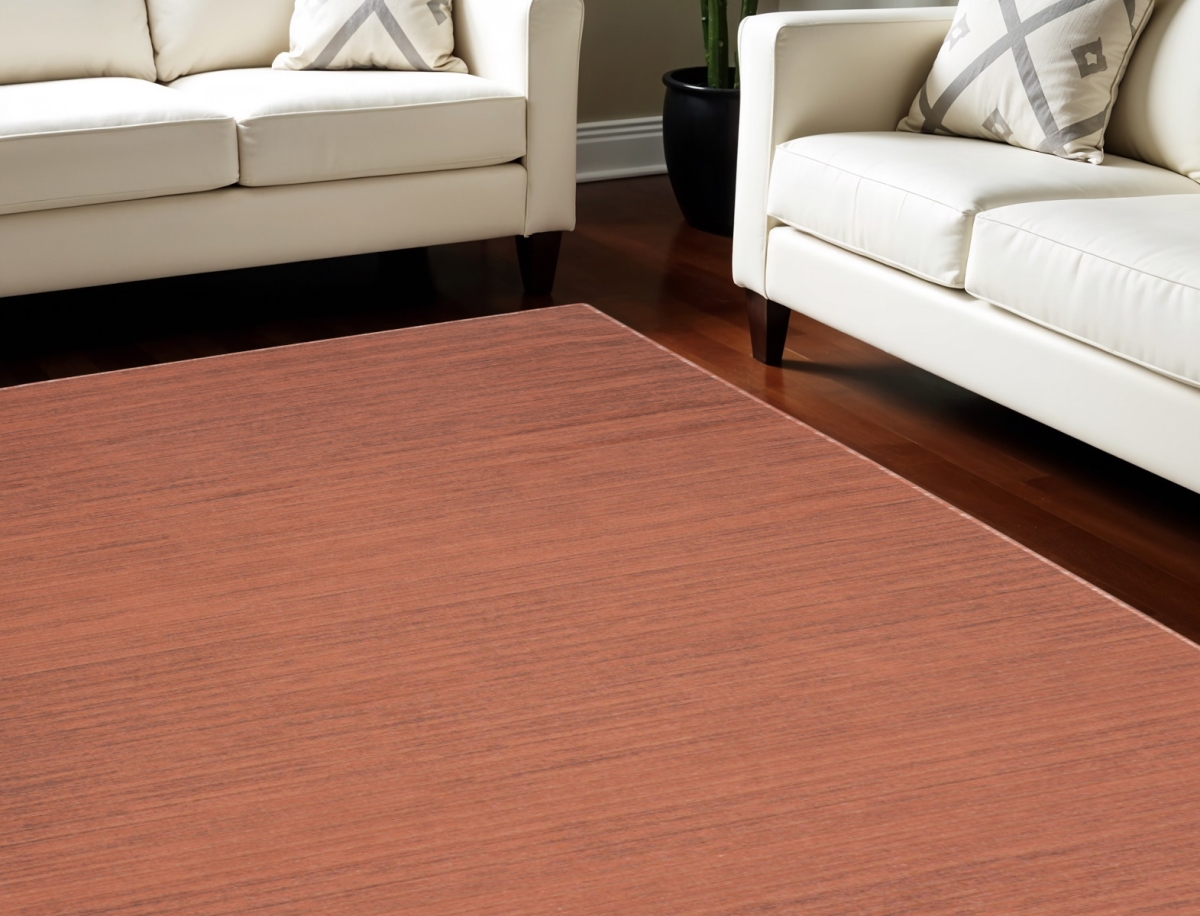 554775 8 x 10 ft. Washable Rectangle Area Rug, Brick Red