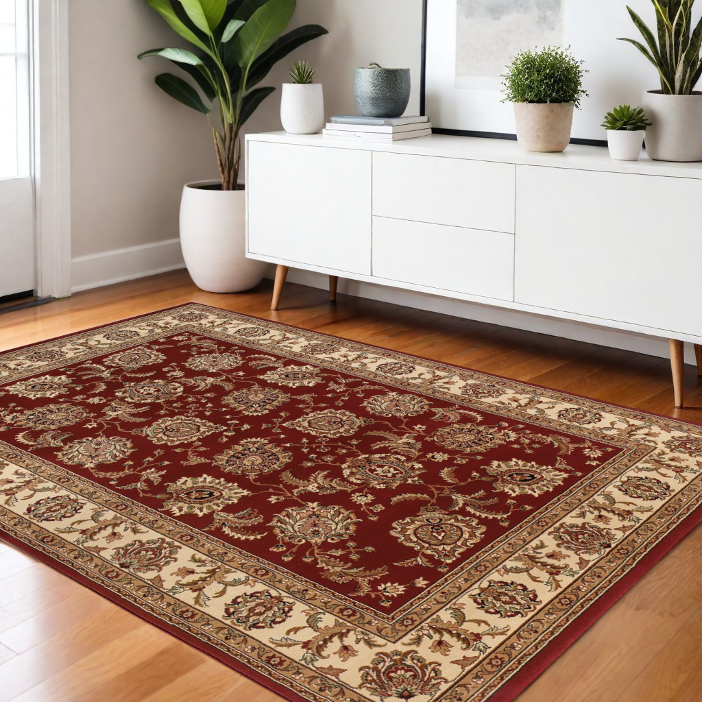 574321 4 x 6 ft. Oriental Rectangle Area Rug, Red & Ivory