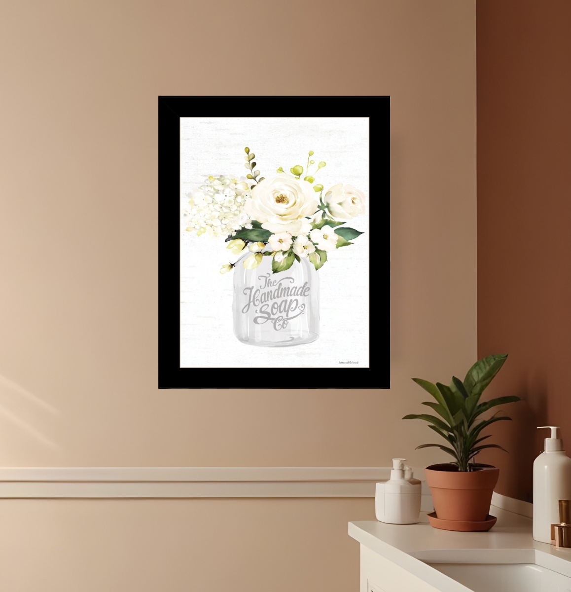 530065 Flower Ja Black Framed Print Bathroom Wall Art