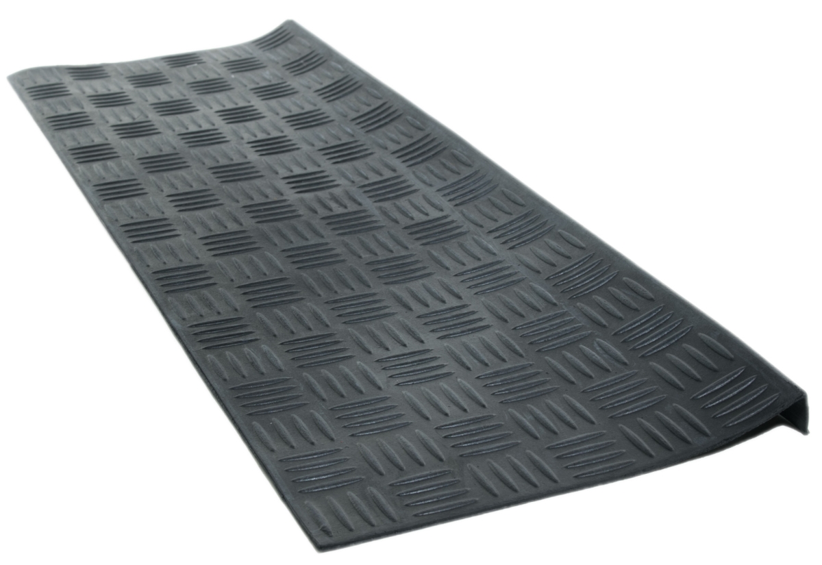 Picture of HomeRoots 576949 Contemporary 9 x 30 in. Black Rubber Outdoor Door Mat