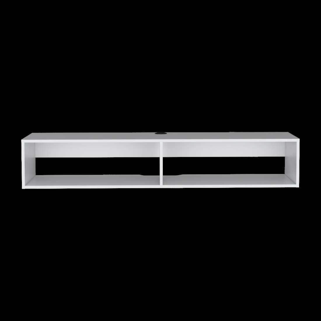 569212 59 in. White Floating Mount TV Stand