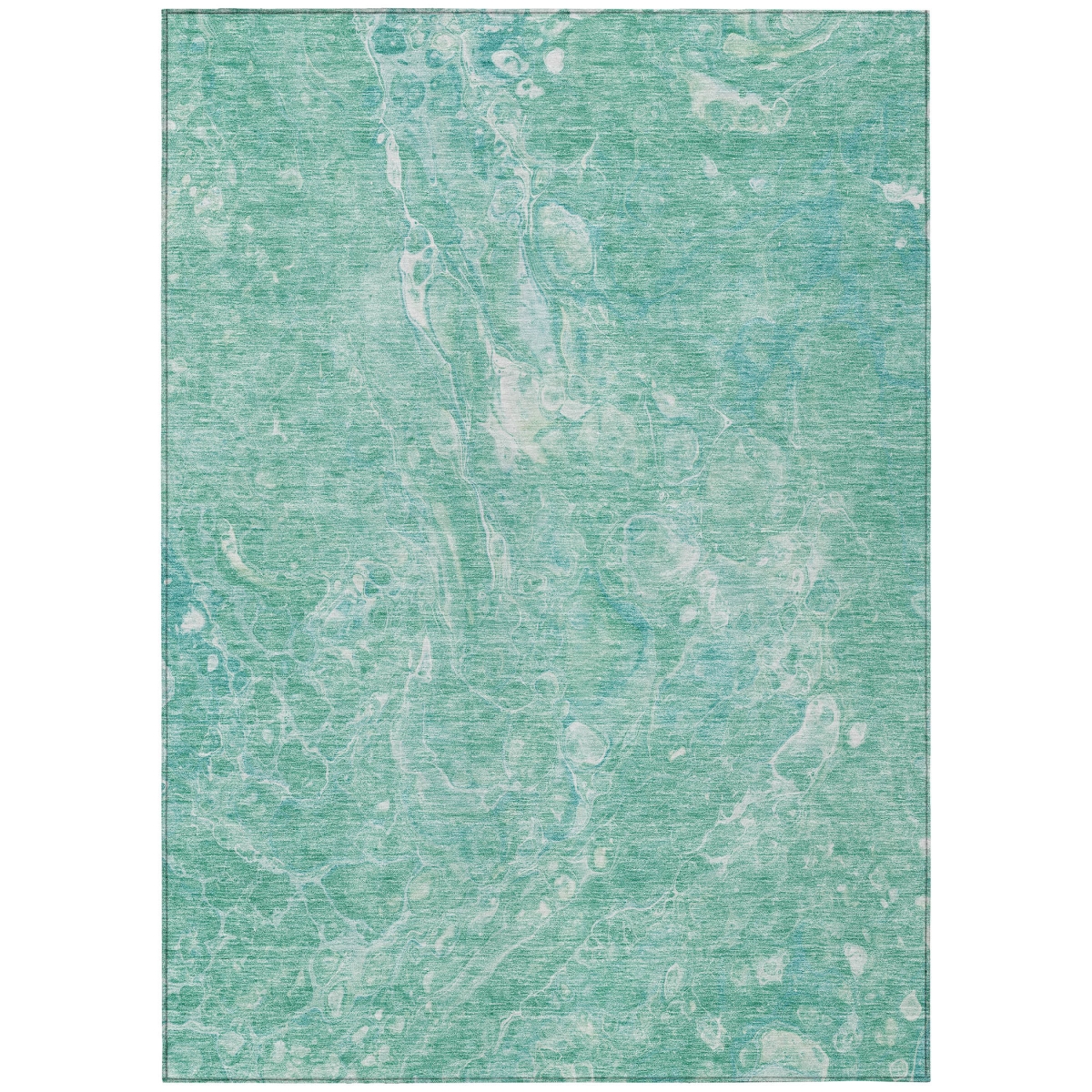 580973 8 x 10 ft. Abstract Washable Indoor & Outdoor Rectangle Area Rug, Teal Blue, Aqua & Green