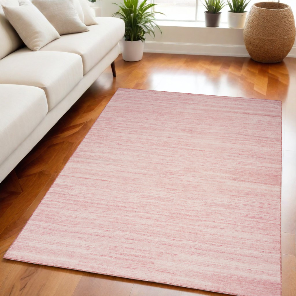552565 5 x 7 ft. Abstract Washable Rectangle Area Rug, Pink