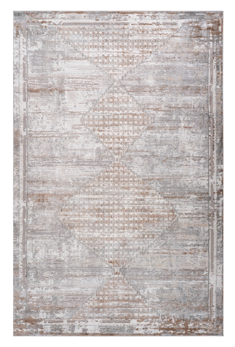 558953 5 x 8 ft. Abstract Distressed Rectangle Area Rug, Gray & Brown