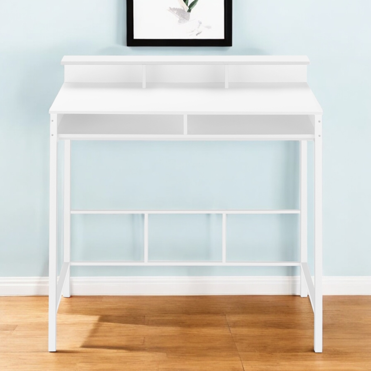 490000 47 in. White Wood & Metal Computer Desk - 75 lbs