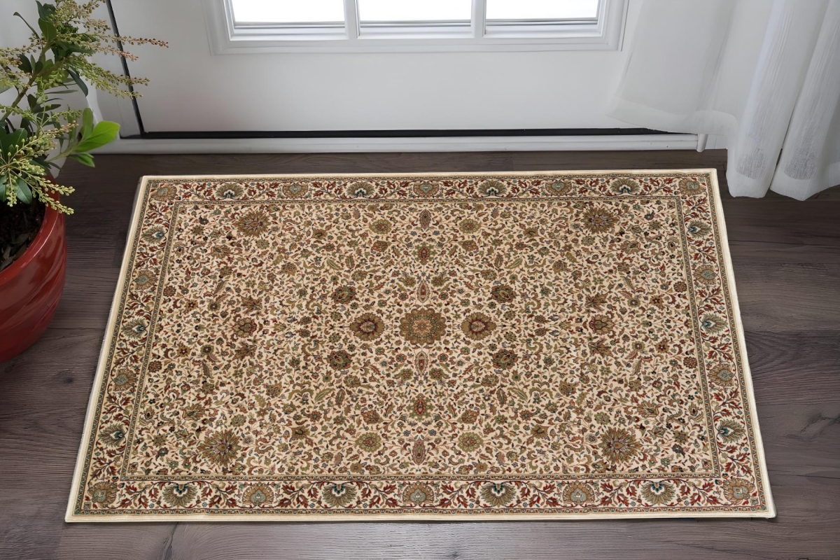 575316 2 x 3 ft. Oriental Rectangle Area Rug, Ivory & Green