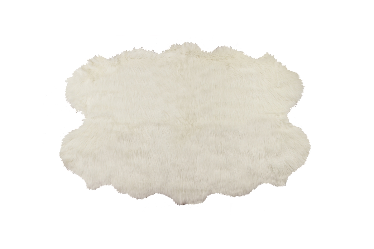317187 4 x 6 in. Sheepskin Rug - Off White