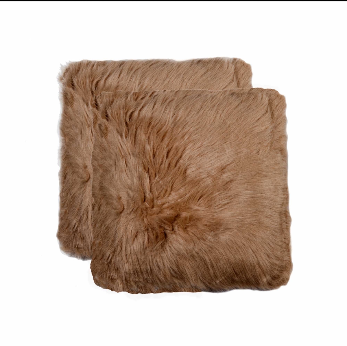 Picture of HomeRoots 317191 18 in. Fur Pillow&#44; Tan - Pack of 2