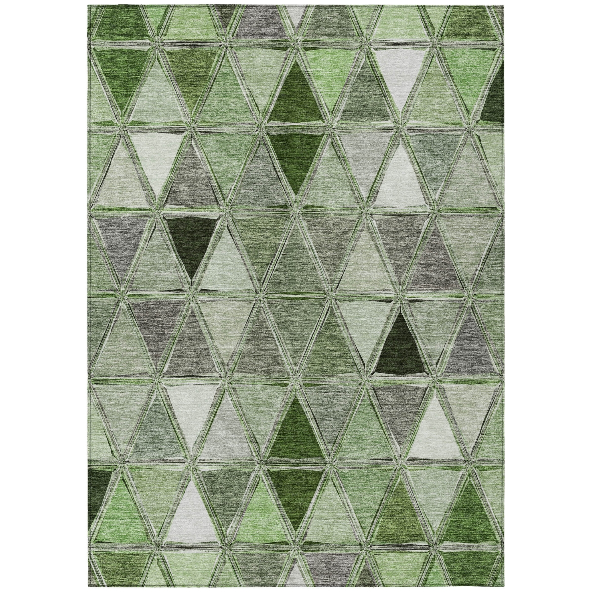 583015 10 x 14 ft. Geometric Washable Indoor & Outdoor Rectangle Area Rug, Green & Fern Green