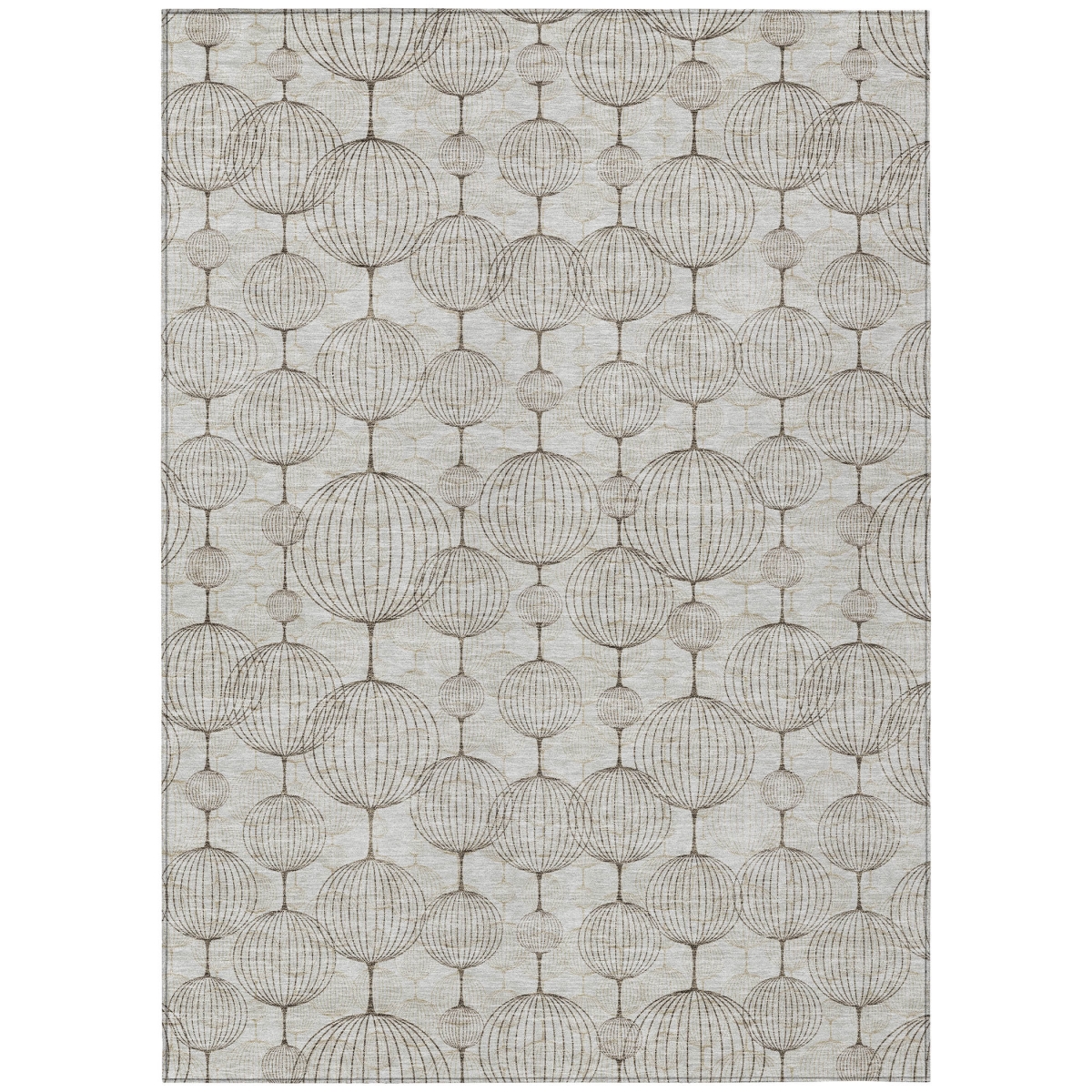 583653 10 x 14 ft. Geometric Washable Indoor & Outdoor Rectangle Area Rug, Beige & Brown