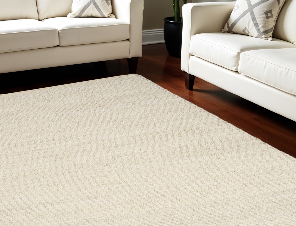 569888 8 x 10 ft. Hand Woven Rectangle Area Rug, Ivory