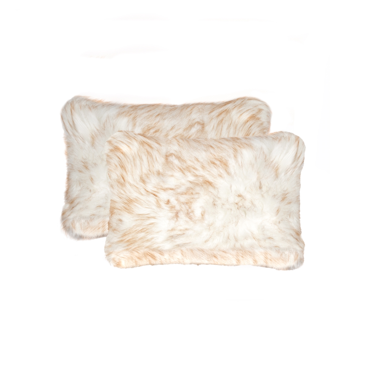 Picture of HomeRoots 317195 12 x 20 in. Fur Pillow, Gradient Tan - Pack of 2